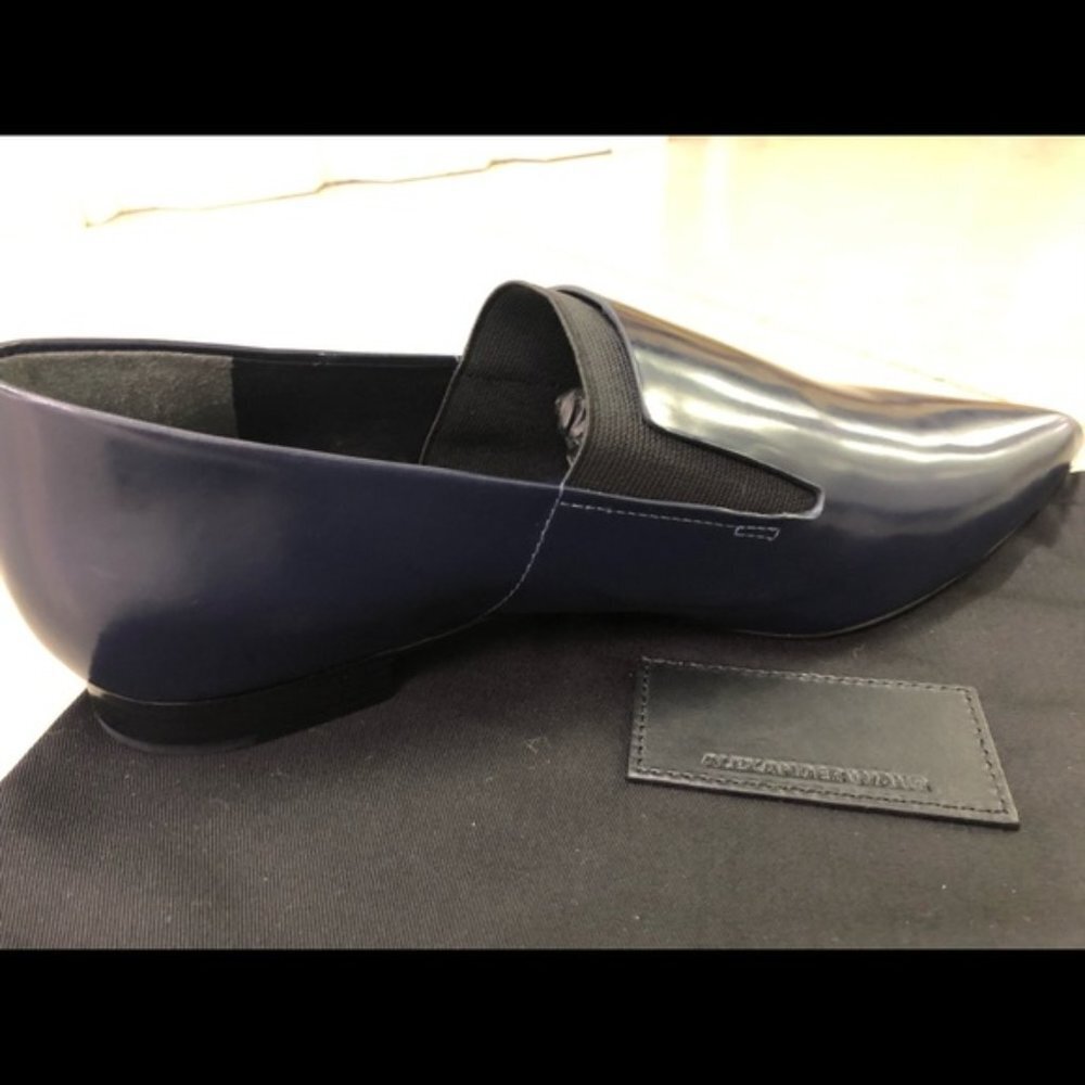 Alexander Wang Navy Black Flat Pointed Toe Loafer EU 40 - Picture 6 of 9
